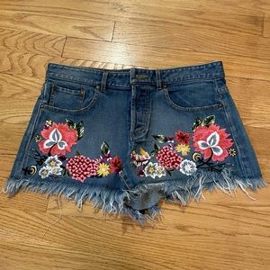 AO.LA by Alice + Olivia Floral Jean Shorts Size 29